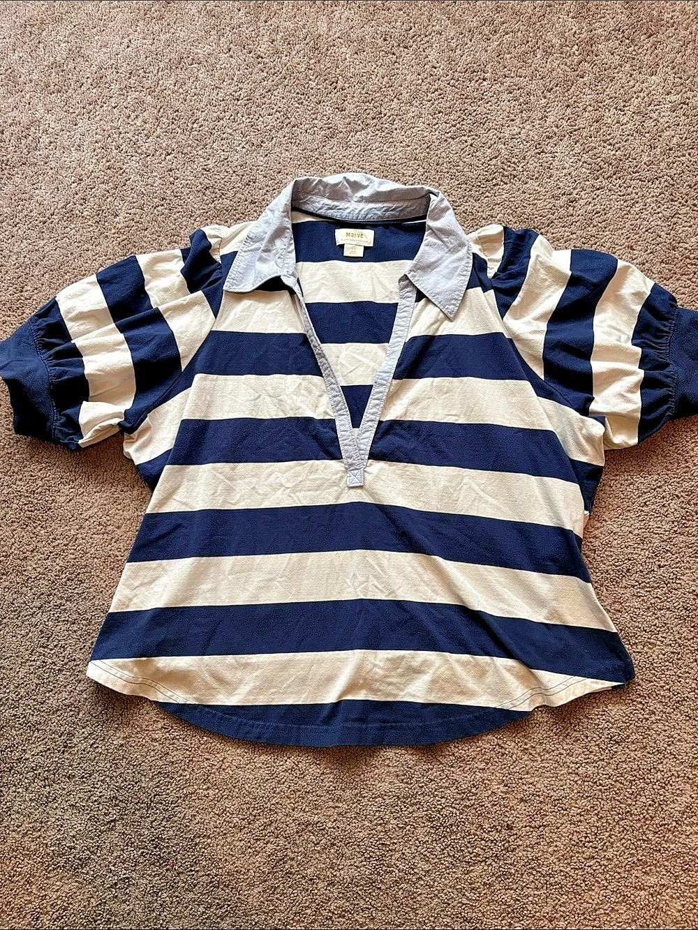 Maeve Striped Cotton Top Size 1X
